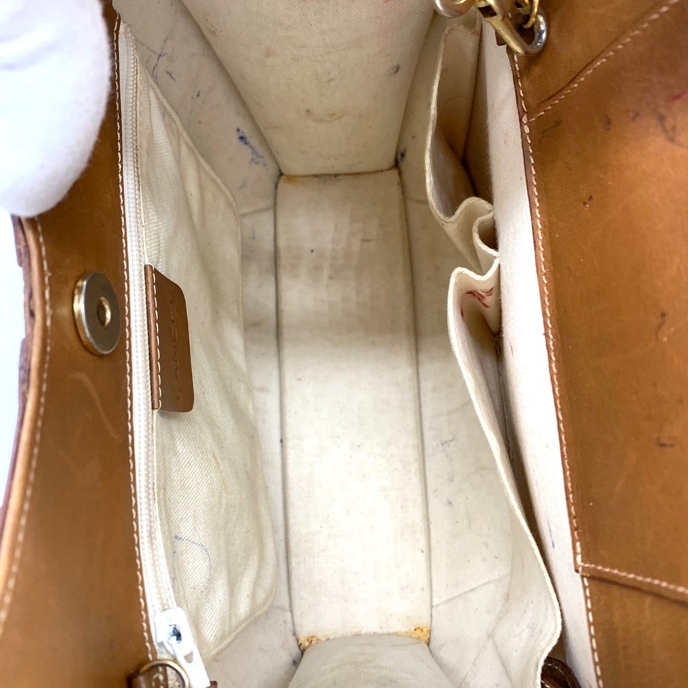 Lancel Bowler Brown Leather Cut Out Handle Bag - Picture 7 of 12